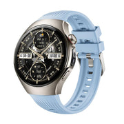 For Huawei Watch 5 46mm Vertical Silicone Watch Band(Light Blue)