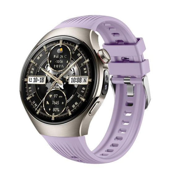 For Huawei Watch 5 46mm Vertical Silicone Watch Band(Light Purple)