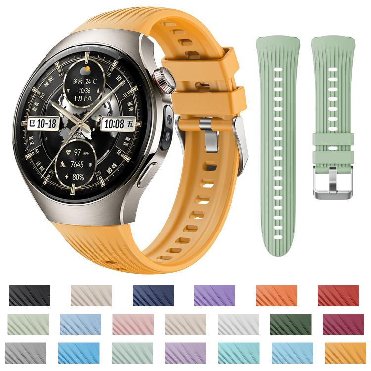 For Huawei Watch 5 42mm Vertical Silicone Watch Band(Light Purple)