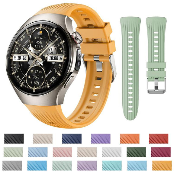 For Huawei Watch 5 46mm Vertical Silicone Watch Band(White)