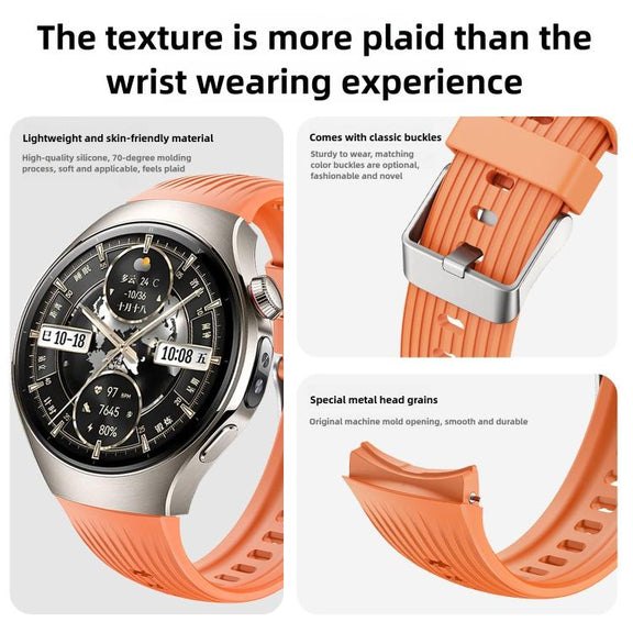 For Huawei Watch 5 42mm Vertical Silicone Watch Band(Light Purple)