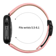 For Apple Watch 42mm / 41mm / 40mm / 38mm Lychee Texture Black Turtle Back Buckle Leather Watch Band(Pink)