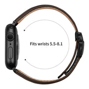 For Apple Watch 42mm / 41mm / 40mm / 38mm Lychee Texture Black Turtle Back Buckle Leather Watch Band(Coffee Color)