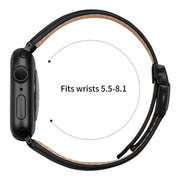 For Apple Watch 46mm / 49mm / 45mm / 44mm Lychee Texture Black Turtle Back Buckle Leather Watch Band(Black)