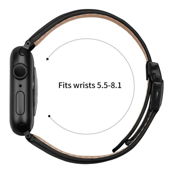For Apple Watch 46mm / 49mm / 45mm / 44mm Lychee Texture Black Turtle Back Buckle Leather Watch Band(Black)
