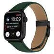 For Apple Watch 46mm / 49mm / 45mm / 44mm Lychee Texture Black Turtle Back Buckle Leather Watch Band(Green) - Watch Bands by PMC TechLife | Online Shopping South Africa | PMC TechLife | Buy Now Pay Later Mobicred