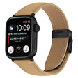 For Apple Watch 46mm / 49mm / 45mm / 44mm Lychee Texture Black Turtle Back Buckle Leather Watch Band(Camel) - Watch Bands by PMC TechLife | Online Shopping South Africa | PMC TechLife | Buy Now Pay Later Mobicred