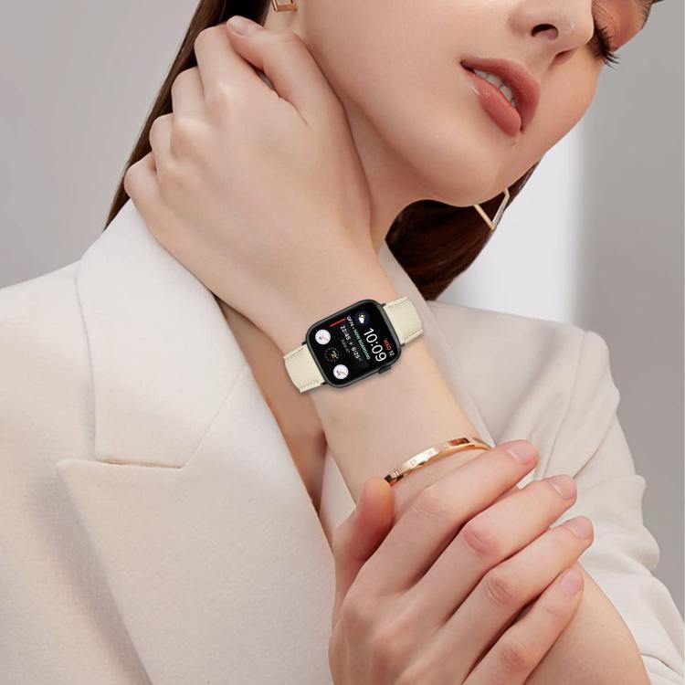 For Apple Watch 42mm / 41mm / 40mm / 38mm Lychee Texture Black Turtle Back Buckle Leather Watch Band(Green)