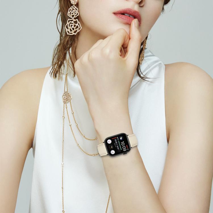 For Apple Watch 46mm / 49mm / 45mm / 44mm Lychee Texture Black Turtle Back Buckle Leather Watch Band(Gray) - Watch Bands by PMC TechLife | Online Shopping South Africa | PMC TechLife | Buy Now Pay Later Mobicred