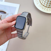For Apple Watch 46mm / 49mm / 45mm / 44mm Curved Side Detachable Stainless Steel Watch Band(Titanium)