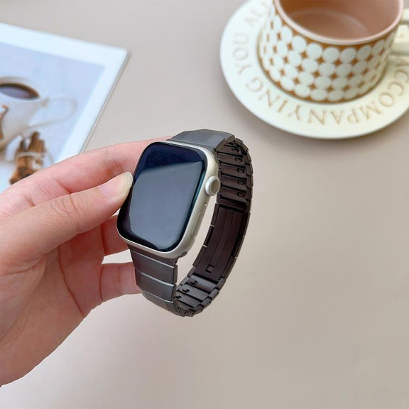 For Apple Watch 46mm / 49mm / 45mm / 44mm Curved Side Detachable Stainless Steel Watch Band(Titanium Gray)