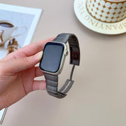 For Apple Watch 46mm / 49mm / 45mm / 44mm Curved Side Detachable Stainless Steel Watch Band(Titanium Gray)