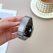 For Apple Watch 42mm / 41mm / 40mm / 38mm Curved Side Detachable Stainless Steel Watch Band(Titanium)