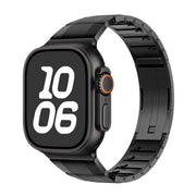 For Apple Watch 42mm / 41mm / 40mm / 38mm Curved Side Detachable Stainless Steel Watch Band(Black)