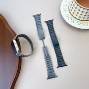 For Apple Watch 42mm / 41mm / 40mm / 38mm Curved Side Detachable Stainless Steel Watch Band(Black)