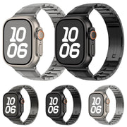 For Apple Watch 42mm / 41mm / 40mm / 38mm Curved Side Detachable Stainless Steel Watch Band(Titanium)
