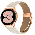 For Samsung Galaxy Watch 7 40 / 44mm Lychee Texture Rose Gold Turtle Back Buckle Leather Watch Band(Creamy White) - free shipping - PMC TechLife - Order now!