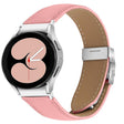 For Samsung Galaxy Watch 7 40 / 44mm Quick Release Lychee Texture Silver Turtle Back Buckle Leather Watch Band(Pink) - free shipping - PMC TechLife - Order now!