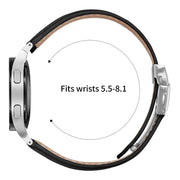 For Samsung Galaxy Watch 7 40 / 44mm Quick Release Lychee Texture Silver Turtle Back Buckle Leather Watch Band(Black)