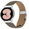For Samsung Galaxy Watch 7 40 / 44mm Quick Release Lychee Texture Silver Turtle Back Buckle Leather Watch Band(Gray) - free shipping - PMC TechLife - Order now!