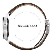 For Samsung Galaxy Watch 7 40 / 44mm Quick Release Lychee Texture Silver Turtle Back Buckle Leather Watch Band(Coffee Color)