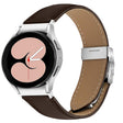 For Samsung Galaxy Watch 7 40 / 44mm Quick Release Lychee Texture Silver Turtle Back Buckle Leather Watch Band(Coffee Color) - free shipping - PMC TechLife - Order now!