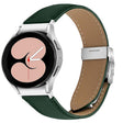 For Samsung Galaxy Watch 7 40 / 44mm Quick Release Lychee Texture Silver Turtle Back Buckle Leather Watch Band(Green) - free shipping - PMC TechLife - Order now!