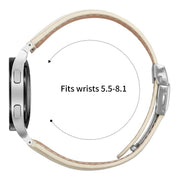 For Samsung Galaxy Watch 7 40 / 44mm Quick Release Lychee Texture Silver Turtle Back Buckle Leather Watch Band(Creamy White)