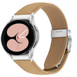 For Samsung Galaxy Watch 7 40 / 44mm Quick Release Lychee Texture Silver Turtle Back Buckle Leather Watch Band(Camel) - free shipping - PMC TechLife - Order now!