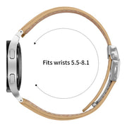 For Samsung Galaxy Watch 7 40 / 44mm Quick Release Lychee Texture Silver Turtle Back Buckle Leather Watch Band(Camel)