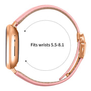 For Fitbit Versa 3 / 4 Lychee Texture Rose Gold Turtle Back Buckle Leather Watch Band(Pink)