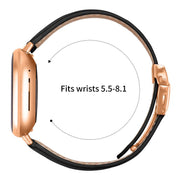 For Fitbit Versa 3 / 4 Lychee Texture Rose Gold Turtle Back Buckle Leather Watch Band(Black)