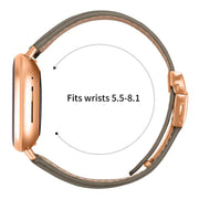 For Fitbit Versa 3 / 4 Lychee Texture Rose Gold Turtle Back Buckle Leather Watch Band(Gray)