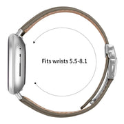 For Fitbit Versa 3 / 4 Lychee Texture Silver Turtle Back Buckle Leather Watch Band(Gray)