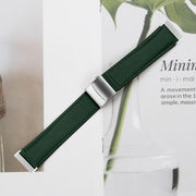 For Fitbit Versa 3 / 4 Lychee Texture Silver Turtle Back Buckle Leather Watch Band(Green)