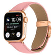 For Apple Watch 46mm / 49mm / 45mm / 44mm Lychee Texture Rose Gold Turtle Back Buckle Leather Watch Band(Pink) - free shipping - PMC TechLife - Order now!
