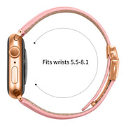 For Apple Watch 46mm / 49mm / 45mm / 44mm Lychee Texture Rose Gold Turtle Back Buckle Leather Watch Band(Pink)