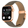 For Apple Watch 46mm / 49mm / 45mm / 44mm Lychee Texture Rose Gold Turtle Back Buckle Leather Watch Band(Gray) - free shipping - PMC TechLife - Order now!