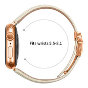 For Apple Watch 46mm / 49mm / 45mm / 44mm Lychee Texture Rose Gold Turtle Back Buckle Leather Watch Band(Creamy White)