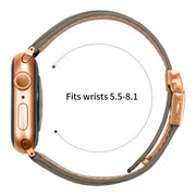 For Apple Watch 42mm / 41mm / 40mm / 38mm Lychee Texture Rose Gold Turtle Back Buckle Leather Watch Band(Gray)