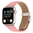 For Apple Watch 42mm / 41mm / 40mm / 38mm Lychee Texture Starlight Turtle Back Buckle Leather Watch Band(Pink) - Watch Bands by PMC TechLife | Online Shopping South Africa | PMC TechLife | Buy Now Pay Later Mobicred