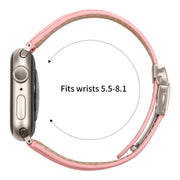 For Apple Watch 42mm / 41mm / 40mm / 38mm Lychee Texture Starlight Turtle Back Buckle Leather Watch Band(Pink)