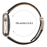 For Apple Watch 42mm / 41mm / 40mm / 38mm Lychee Texture Starlight Turtle Back Buckle Leather Watch Band(Black)