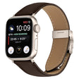 For Apple Watch 42mm / 41mm / 40mm / 38mm Lychee Texture Starlight Turtle Back Buckle Leather Watch Band(Coffee Color) - Watch Bands by PMC TechLife | Online Shopping South Africa | PMC TechLife | Buy Now Pay Later Mobicred