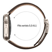 For Apple Watch 42mm / 41mm / 40mm / 38mm Lychee Texture Starlight Turtle Back Buckle Leather Watch Band(Coffee Color)