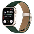 For Apple Watch 42mm / 41mm / 40mm / 38mm Lychee Texture Starlight Turtle Back Buckle Leather Watch Band(Green) - Watch Bands by PMC TechLife | Online Shopping South Africa | PMC TechLife | Buy Now Pay Later Mobicred