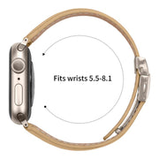 For Apple Watch 42mm / 41mm / 40mm / 38mm Lychee Texture Starlight Turtle Back Buckle Leather Watch Band(Camel)