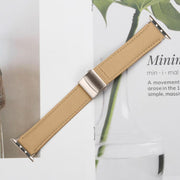 For Apple Watch 42mm / 41mm / 40mm / 38mm Lychee Texture Starlight Turtle Back Buckle Leather Watch Band(Camel)