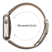 For Apple Watch 46mm / 49mm / 45mm / 44mm Lychee Texture Starlight Turtle Back Buckle Leather Watch Band(Gray)