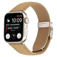 For Apple Watch 46mm / 49mm / 45mm / 44mm Lychee Texture Starlight Turtle Back Buckle Leather Watch Band(Camel) - Watch Bands by PMC TechLife | Online Shopping South Africa | PMC TechLife | Buy Now Pay Later Mobicred
